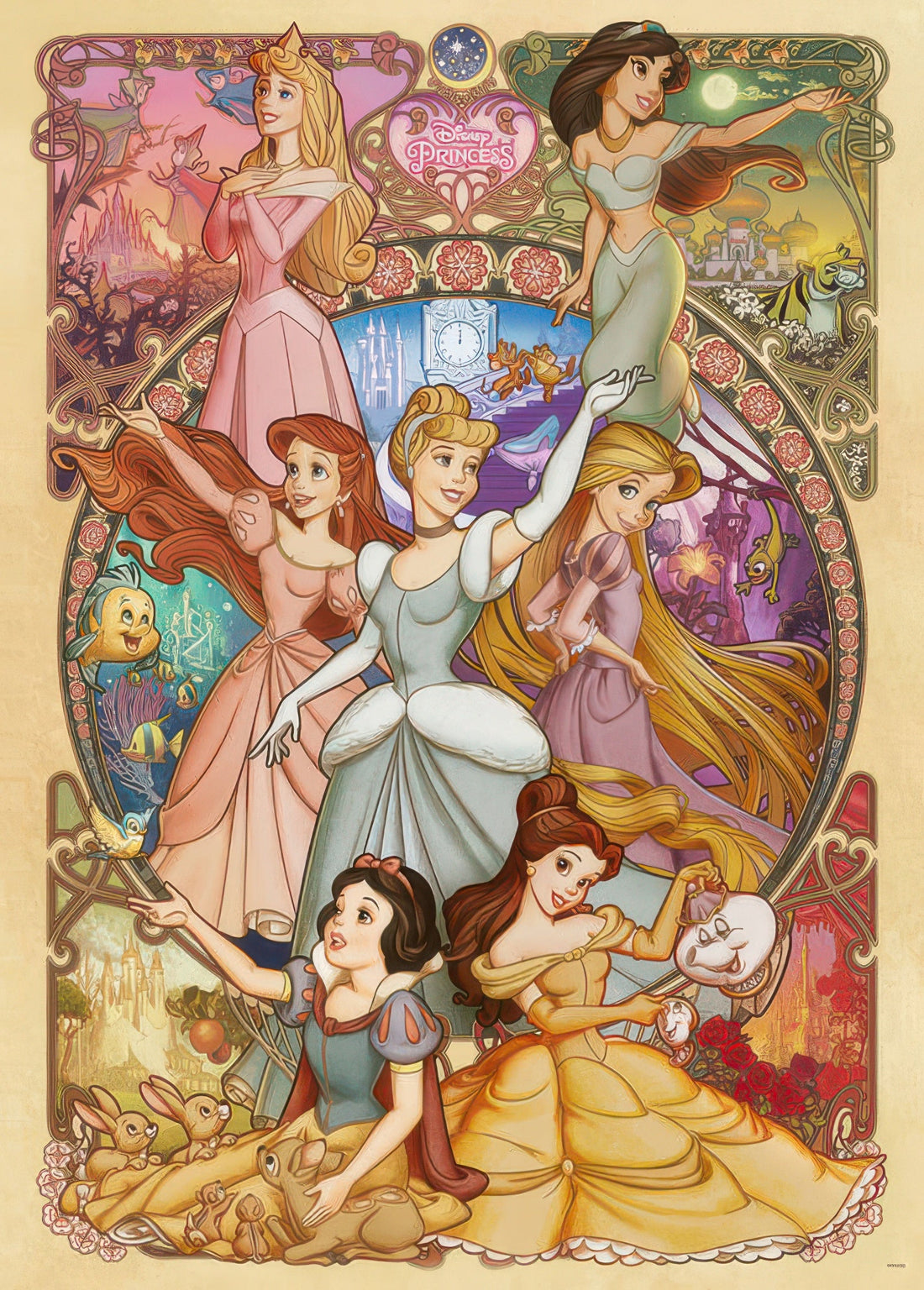 tenyo-d-2000-623-disney-princess-beautiful-blooming-maidens-2000-pieces-jigsaw-puzzle