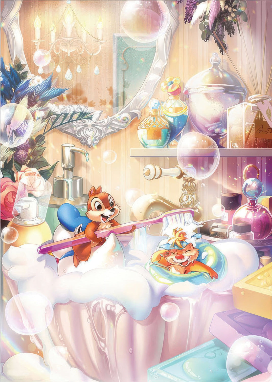 tenyo-d-300-015-chip-dale-messy-bath-time-300-pieces-jigsaw-puzzle