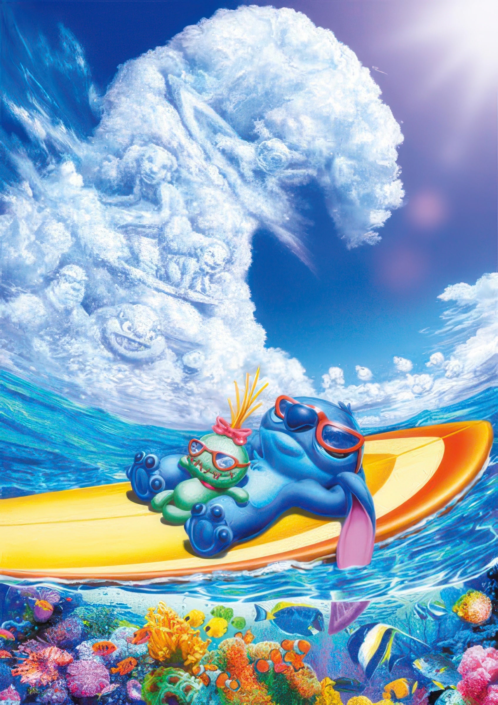 tenyo-d-300-223-lilo-stitch-surf-paradise-300-pieces-jigsaw-puzzle