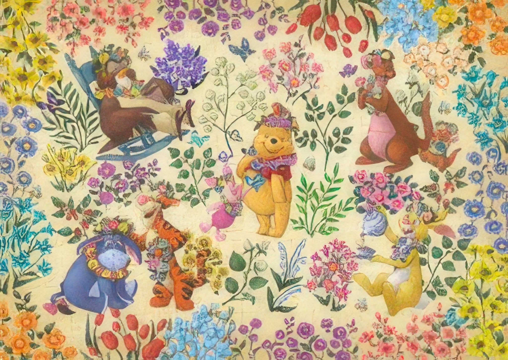 tenyo-d-300-716-dressing-up-with-flowers-(winnie-the-pooh)-300-pieces-jigsaw-puzzle