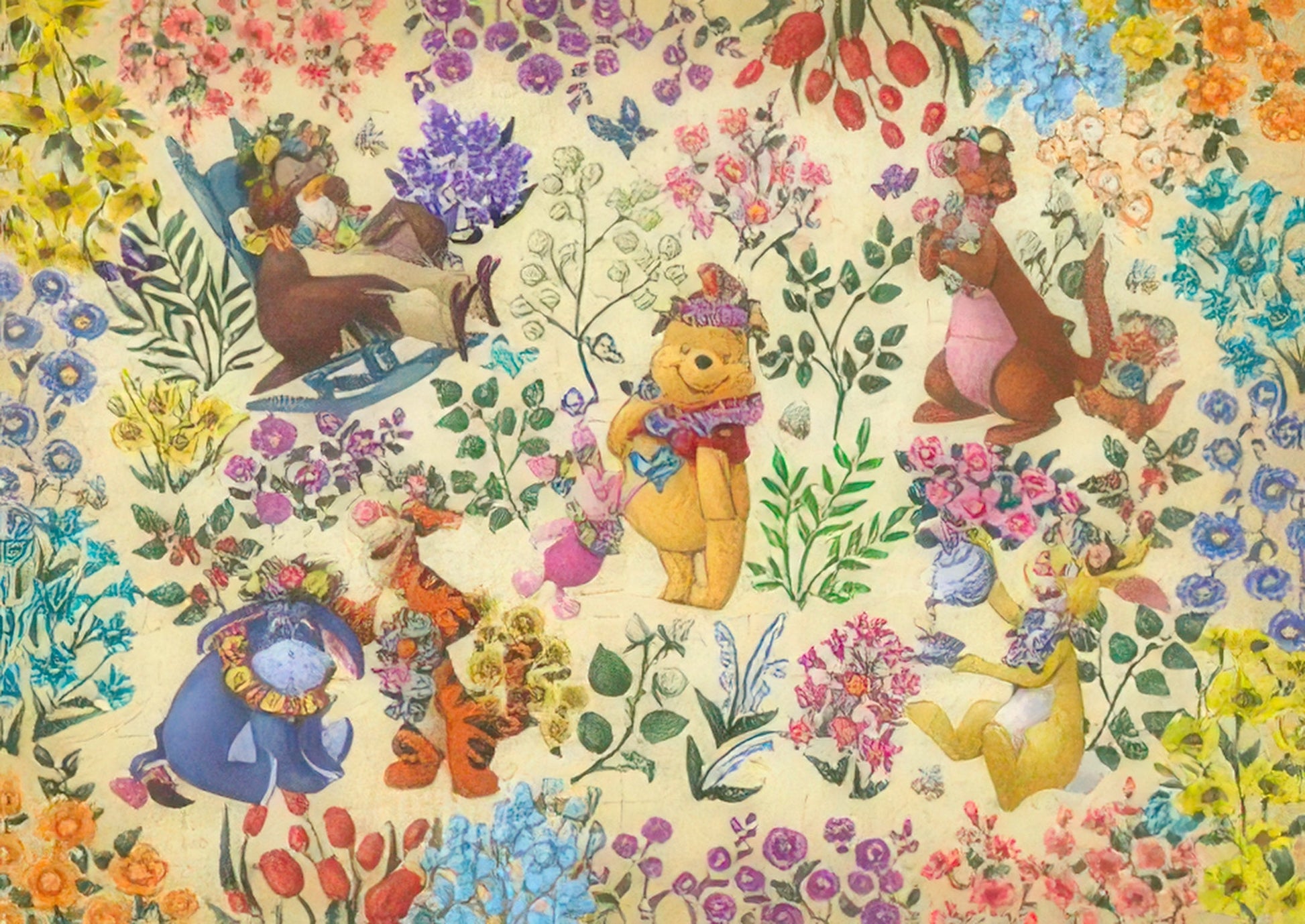tenyo-d-300-716-dressing-up-with-flowers-(winnie-the-pooh)-300-pieces-jigsaw-puzzle