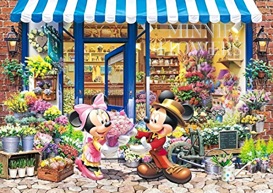 Tenyo • Mickey & Minnie • Minnie's Flower Shop　4000 PCS　Jigsaw Puzzle