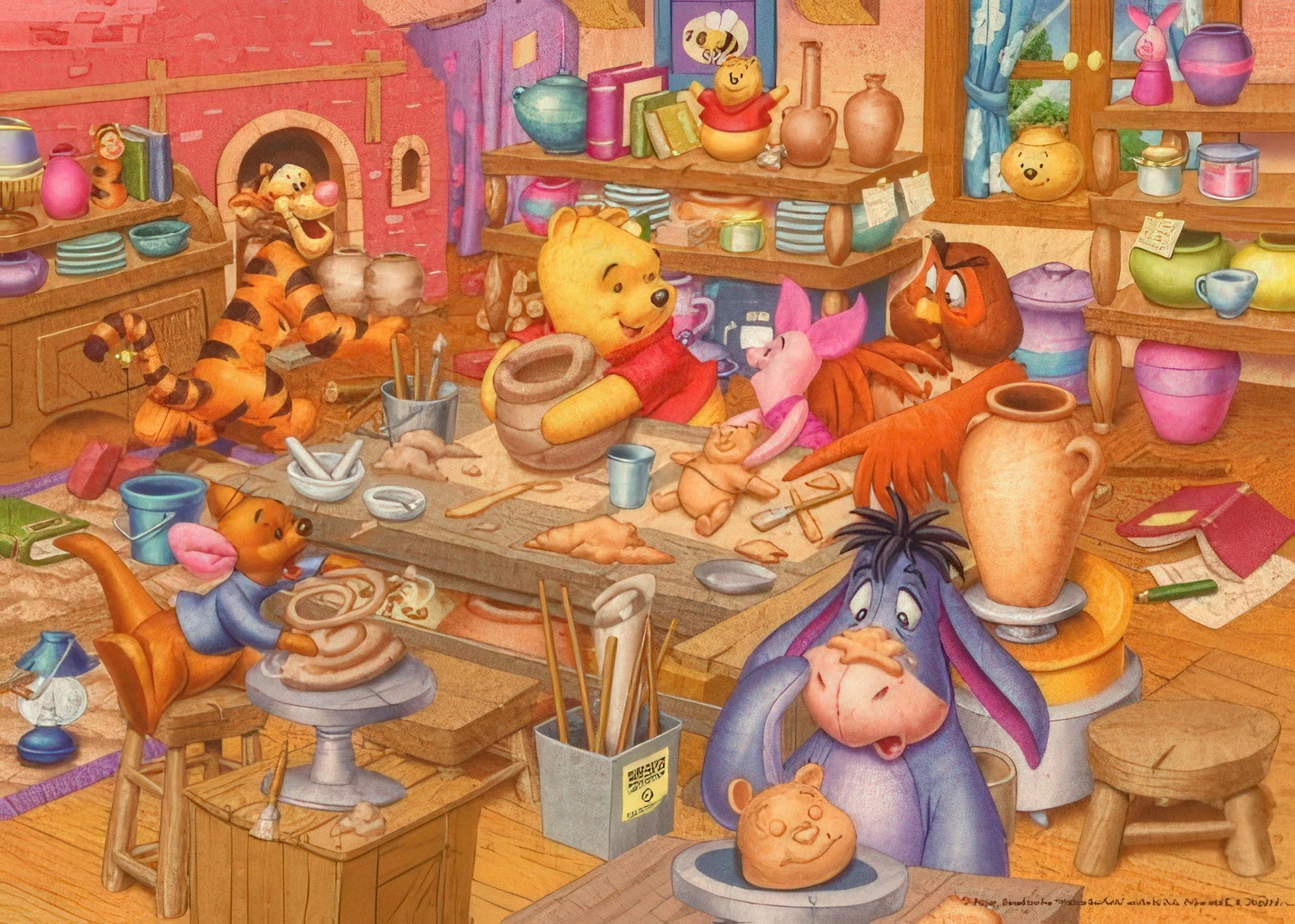 tenyo-d-500-374-winnie-the-pooh-pooh-s-pottery-workshop-500-pieces-cork-jigsaw-puzzle