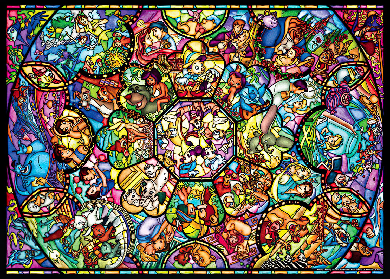 Tenyo • Disney • All-Star Stained Glass　500 PCS　Jigsaw Puzzle
