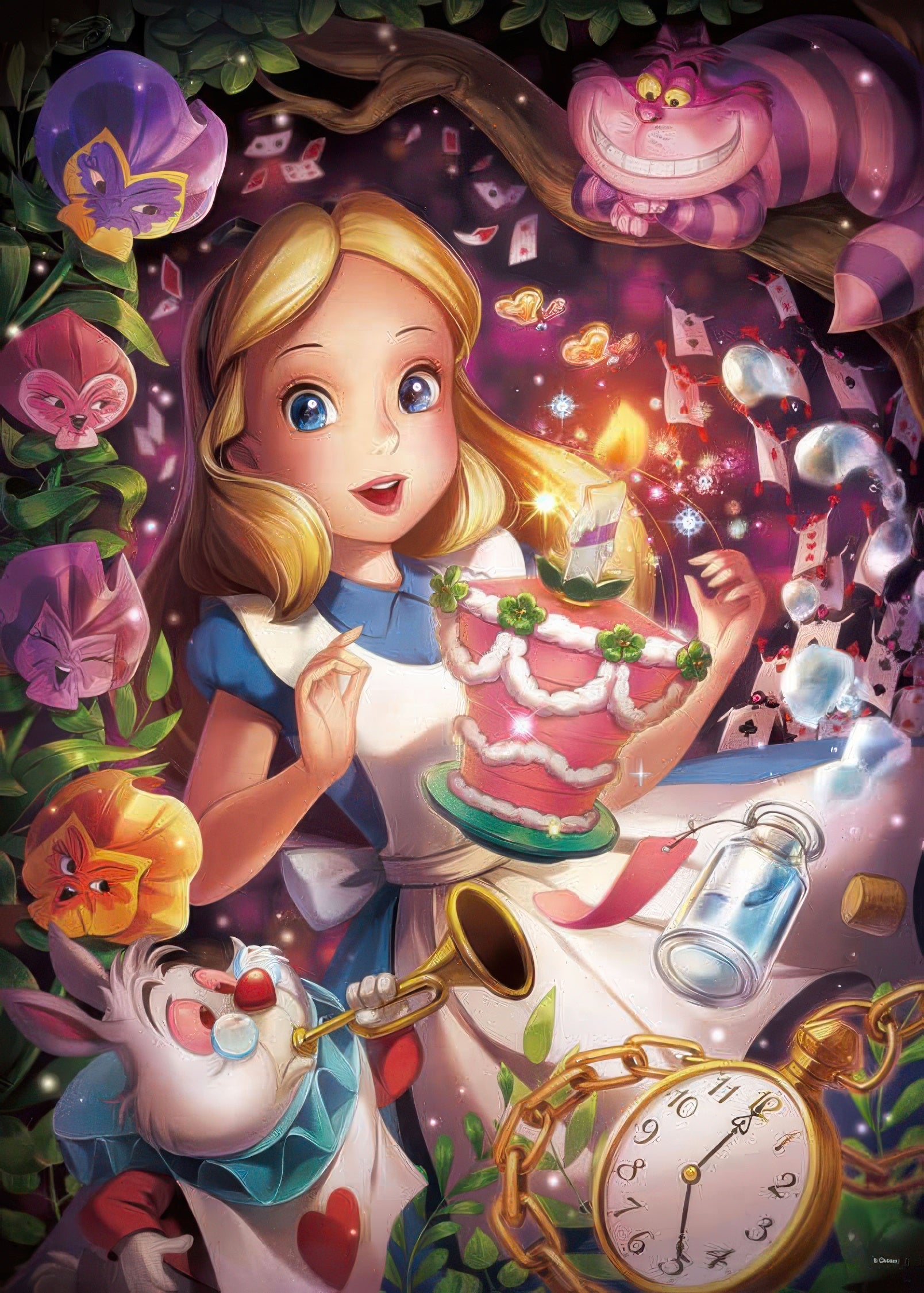 tenyo-d-500-491-alice-in-wonderland-dramatic-light-in-a-sparkling-dream-500-pieces-jigsaw-puzzle