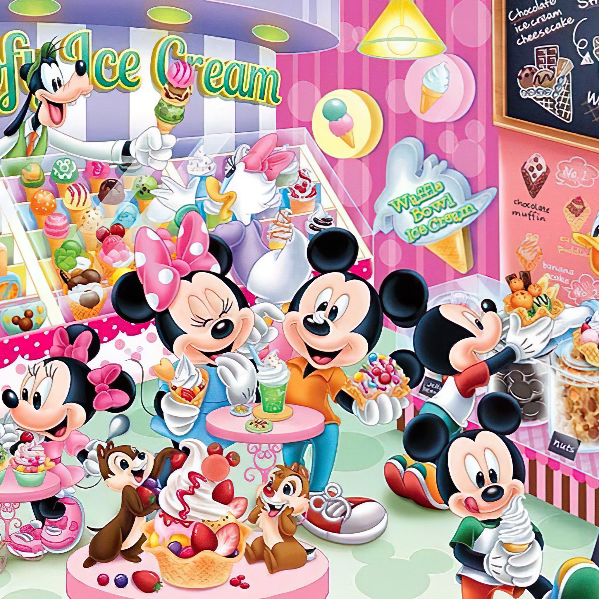 Tenyo • Mickey & Friends • Let's Go to the Ice Cream Shop!　60 PCS　Jigsaw Puzzle