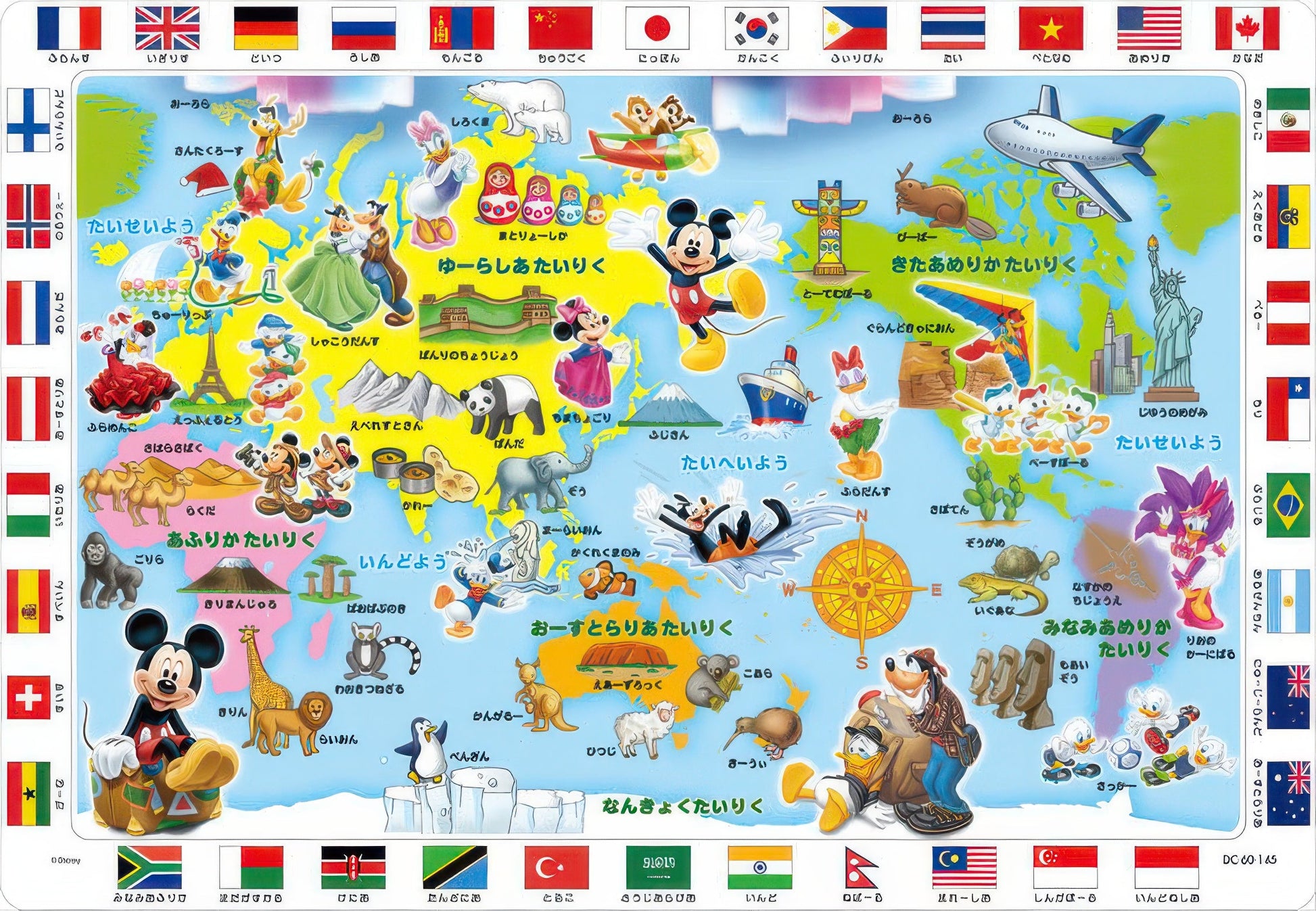 tenyo-dc-60-145-mickey-friends-let-s-learn-the-world-map-60-pieces-kids-puzzle