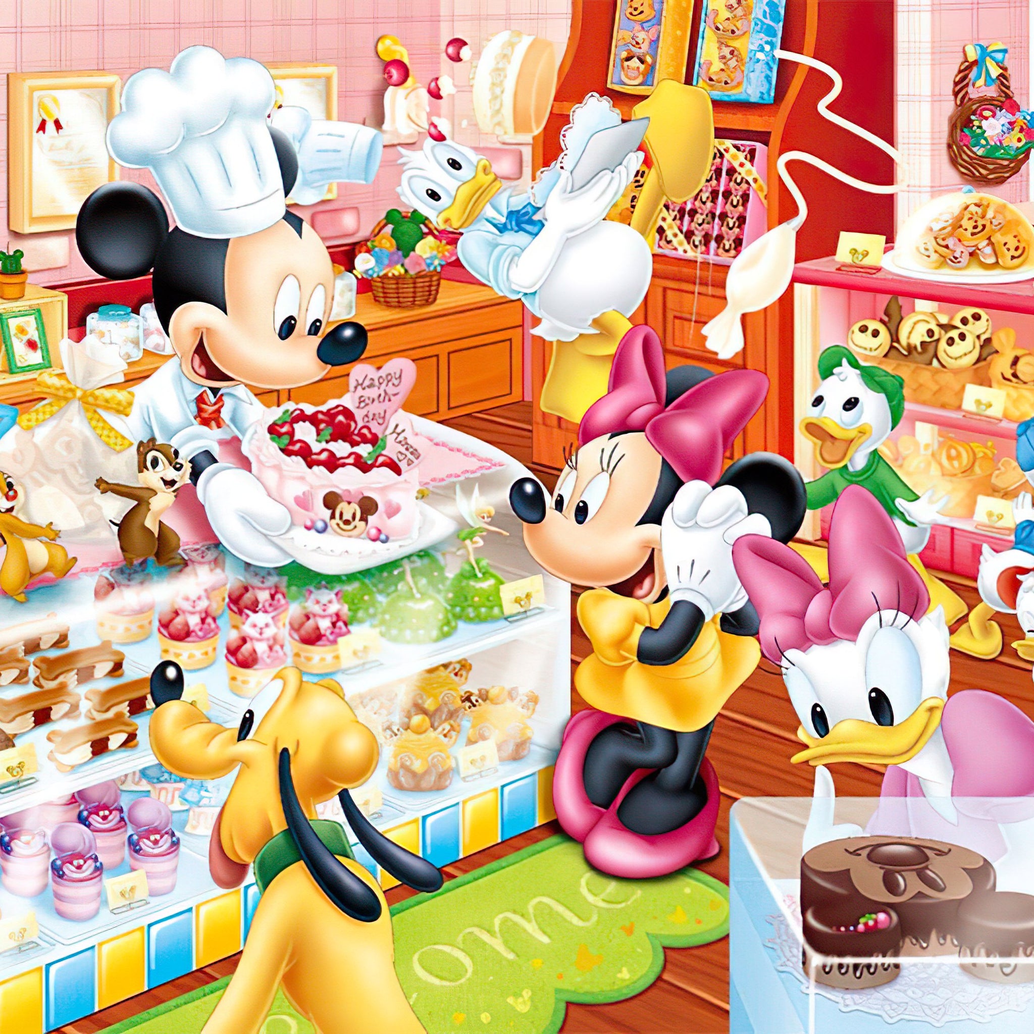 Tenyo • Mickey & Friends • Mickey's Cake Shop　80 PCS　Jigsaw Puzzle