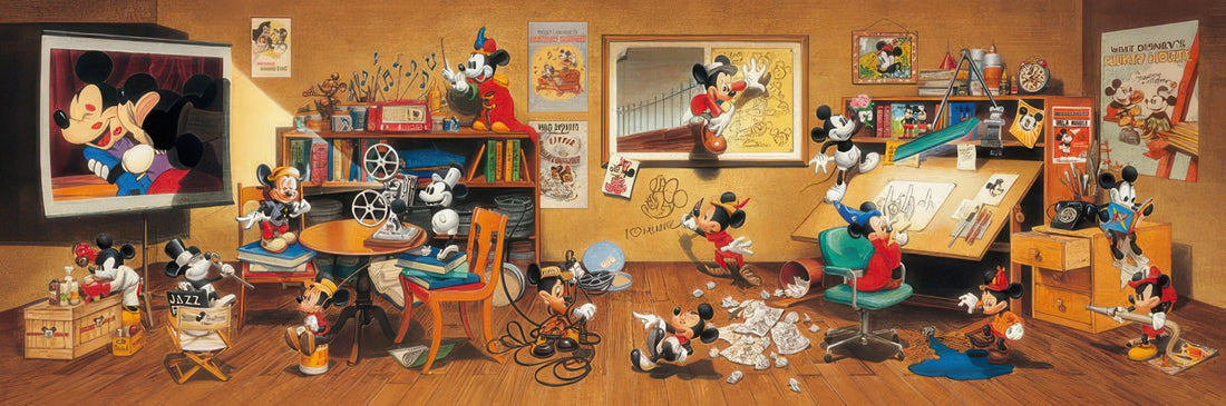 tenyo-dg-456-736-a-grand-gathering-of-past-mickey-mouse-characters!-456-pieces-jigsaw-puzzle
