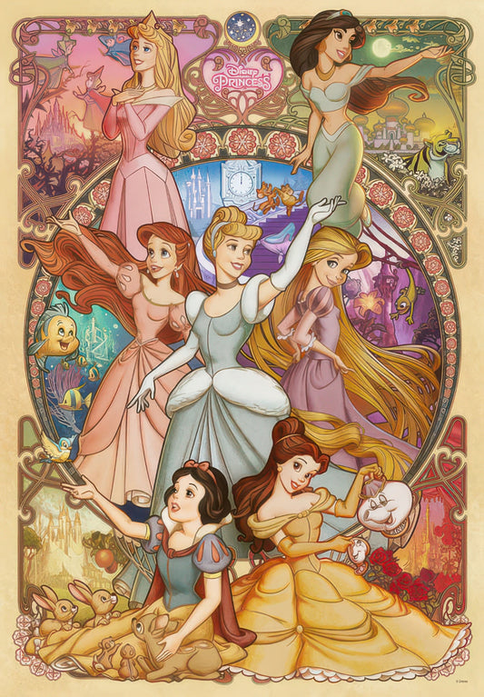 Tenyo DP-1000-031　Disney Princess • Beautiful Blooming Maidens　1000 Pieces Plastic Jigsaw Puzzle