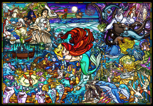 Tenyo DP-1000-033　Story Stained Glass / The Little Mermaid　1000 Pieces Plastic Jigsaw Puzzle