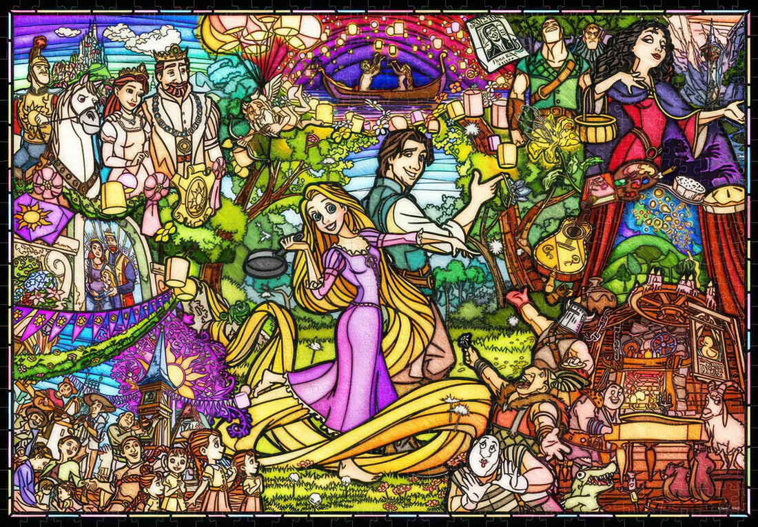 tenyo-dp-1000-036-story-stained-glass-tangled-1000-pieces-plastic-jigsaw-puzzle