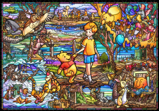 Tenyo DP-1000-037　Story Stained Glass / Winnie the Pooh　1000 Pieces Plastic Jigsaw Puzzle