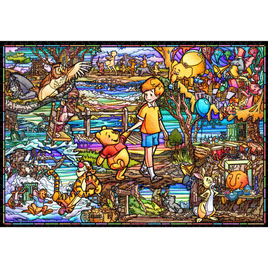 Tenyo • Story Stained Glass / Winnie the Pooh　1000 PCS　Plastic Jigsaw Puzzle
