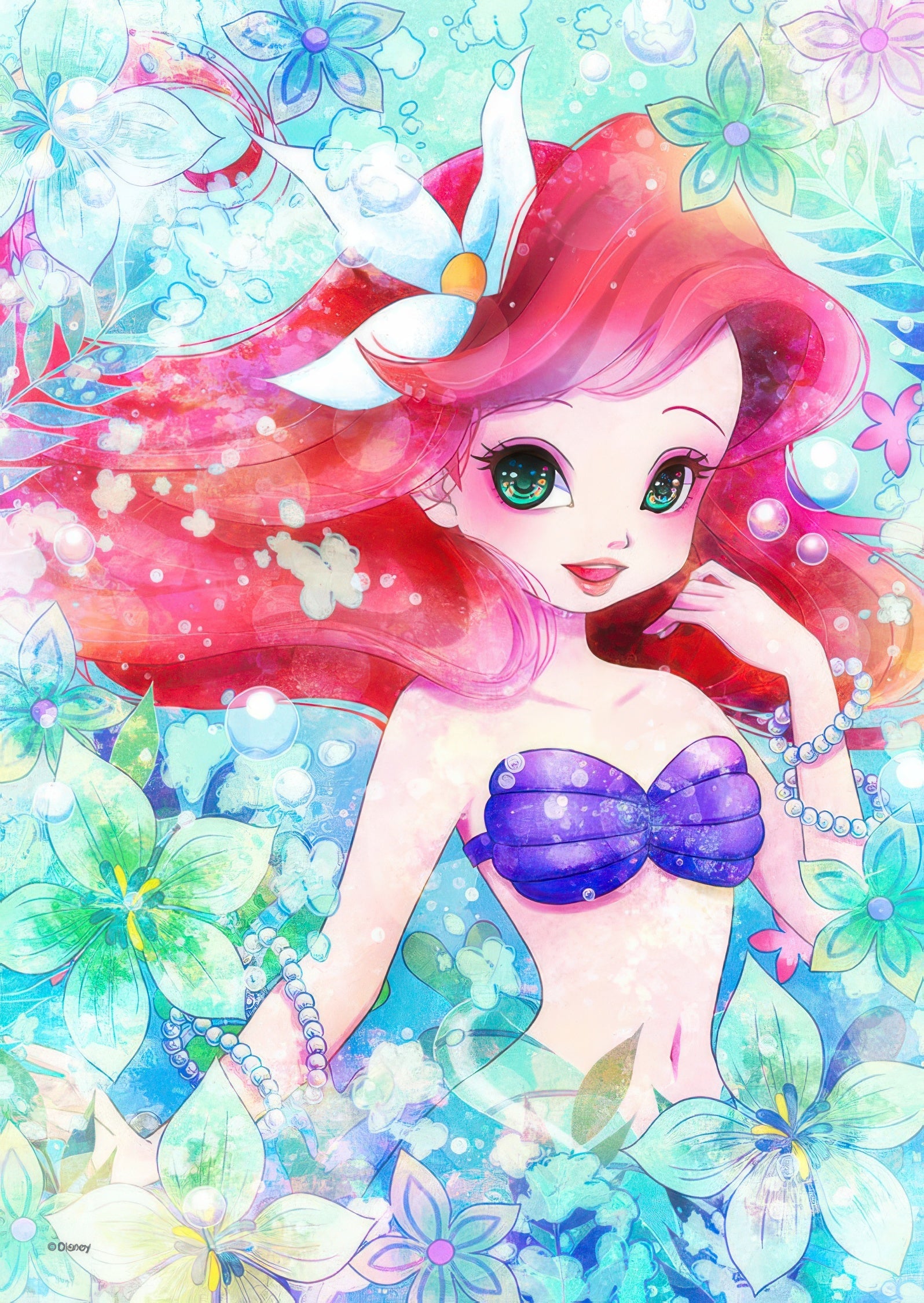 tenyo-dpg-266-578-the-little-mermaid-cutie-eyes-266-pieces-plastic-jigsaw-puzzle