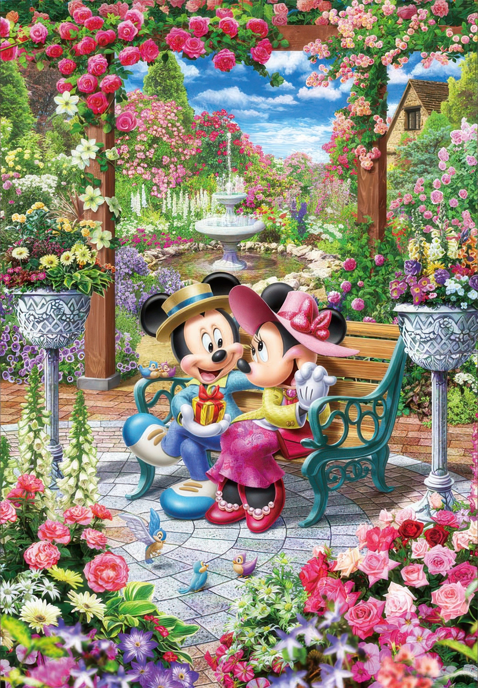 tenyo-dpg-500-218-mickey-friends-royal-garden-of-love-500-pieces-plastic-jigsaw-puzzle