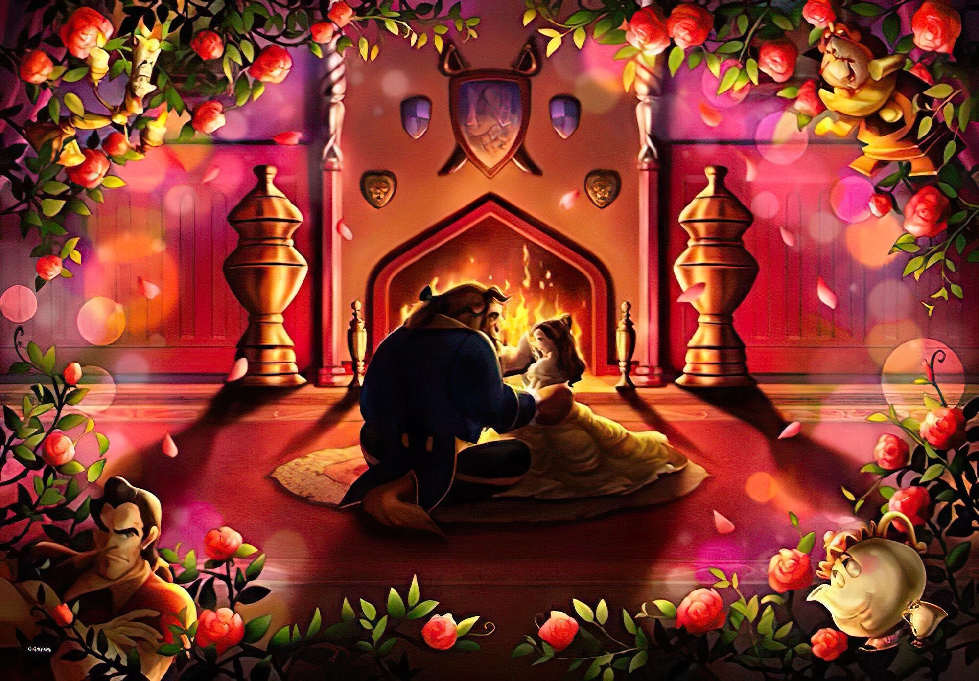 Tenyo • Beauty and the Beast • Silhouette Romance / The Beginning of Love　500 PCS　Plastic　Jigsaw Puzzle