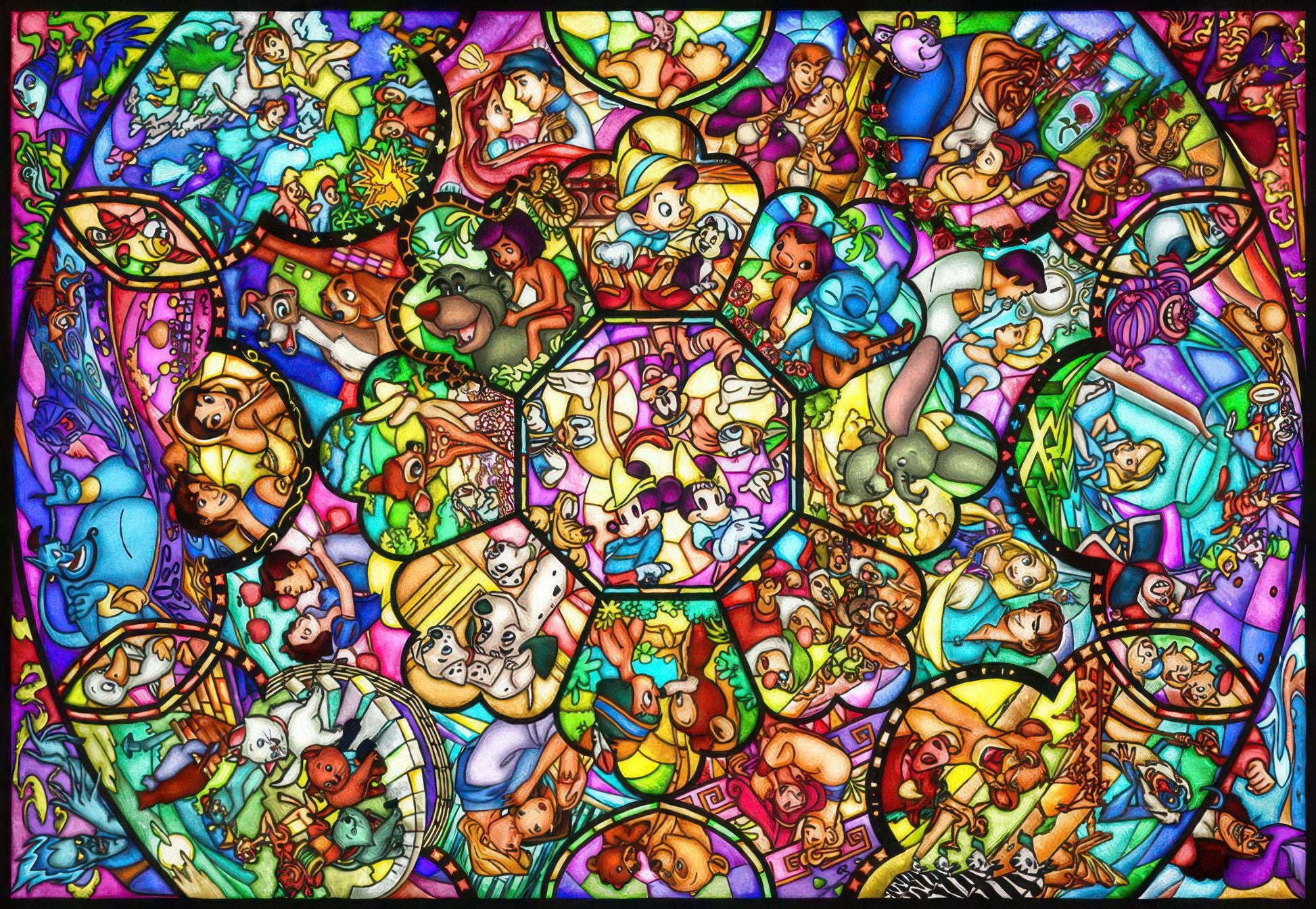 tenyo-ds-1000-764-disney-all-star-stained-glass-1000-pieces-crystal-jigsaw-puzzle