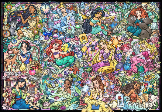 Tenyo DS-1000-776　Disney Princess Collection Stained Glass　1000 Pieces Crystal Jigsaw Puzzle