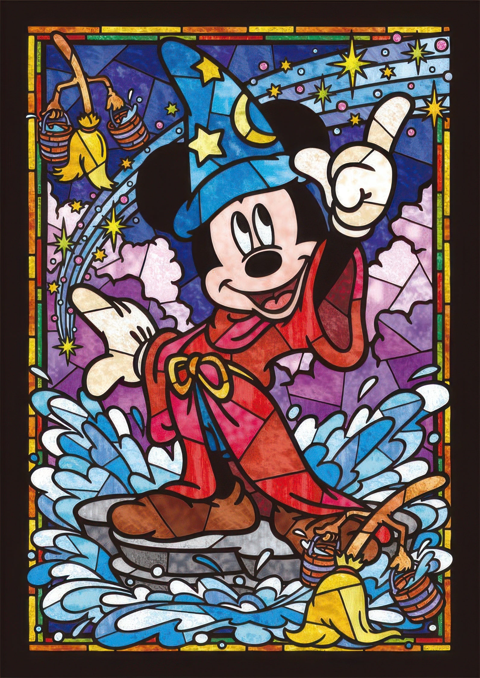 tenyo-dsg-266-747-fantasia-mickey-mouse-stained-glass-266-pieces-crystal-jigsaw-puzzle