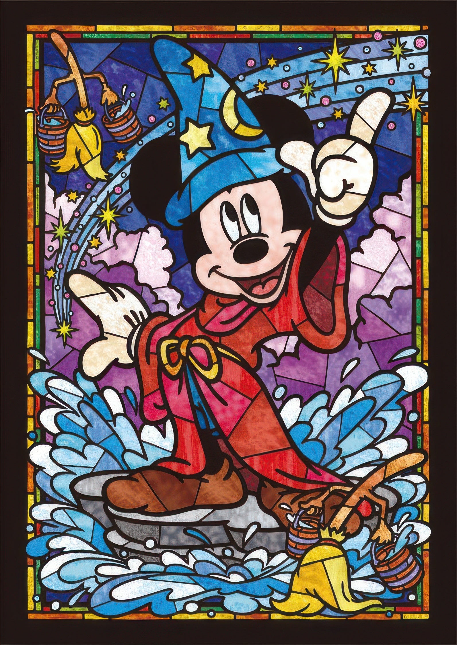 tenyo-dsg-266-747-mickey-mouse-stained-glass-266-pieces-jigsaw-puzzle