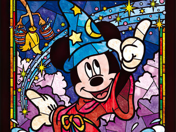 Tenyo • Fantasia • Mickey Mouse Stained Glass　266 PCS　Crystal Jigsaw Puzzle