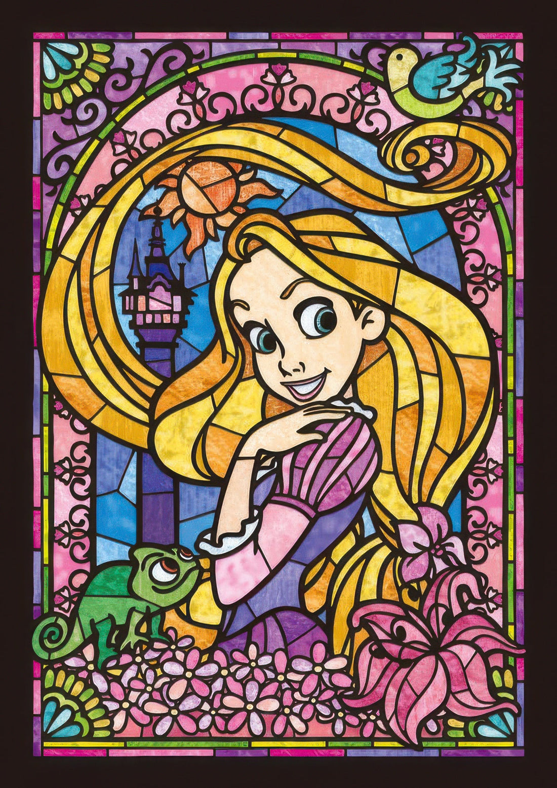 tenyo-dsg-266-748-tangled-rapunzel-stained-glass-266-pieces-crystal-jigsaw-puzzle