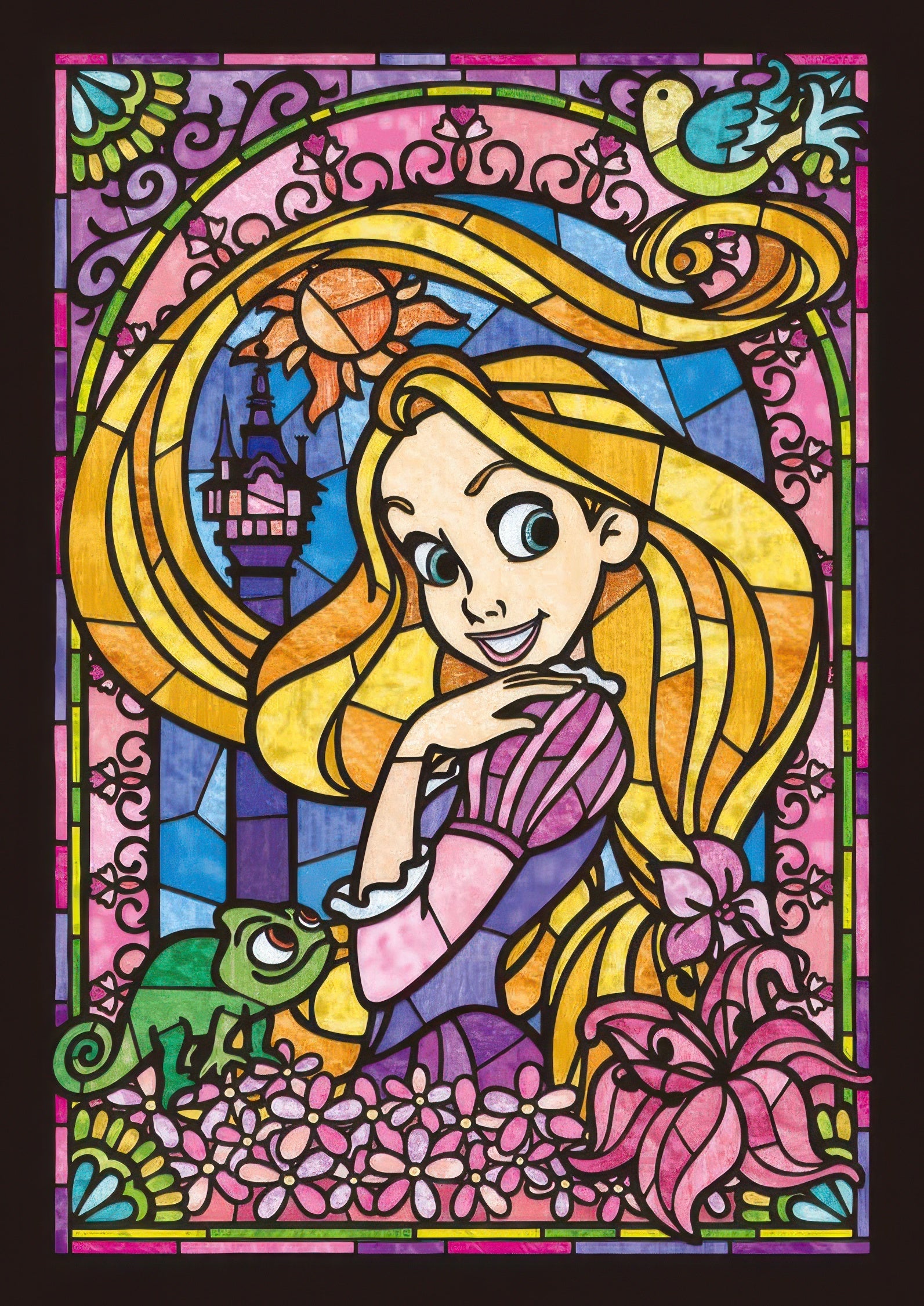 tenyo-dsg-266-748-rapunzel-stained-glass-266-pieces-jigsaw-puzzle