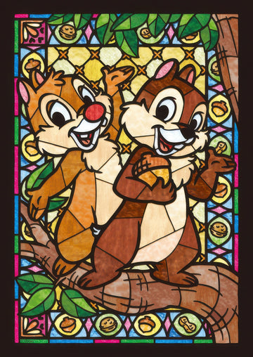 tenyo-dsg-266-749-chip-&-dale-stained-glass-266-pieces-jigsaw-puzzle