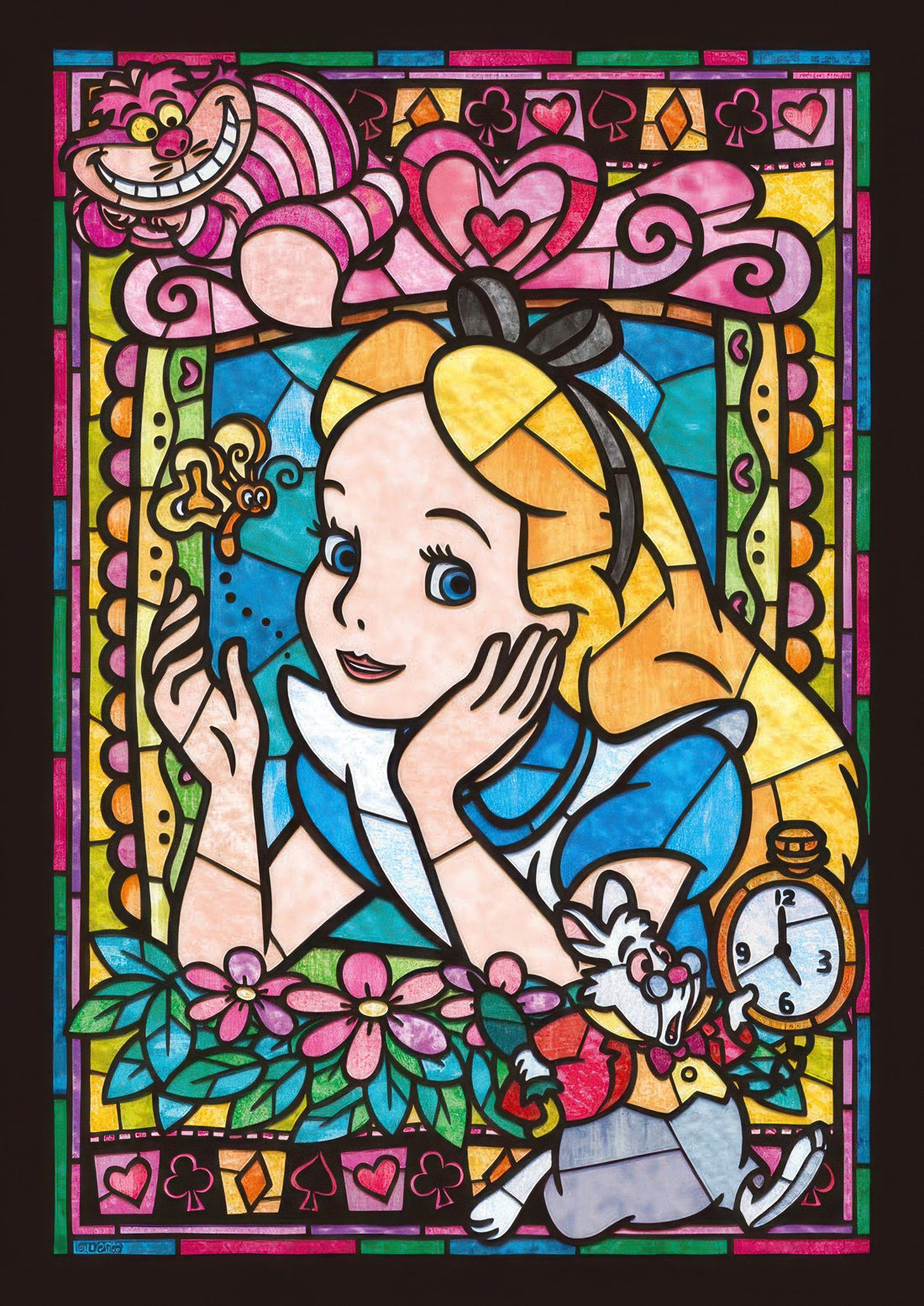 tenyo-dsg-266-750-alice-in-wonderland-alice-stained-glass-266-pieces-crystal-jigsaw-puzzle