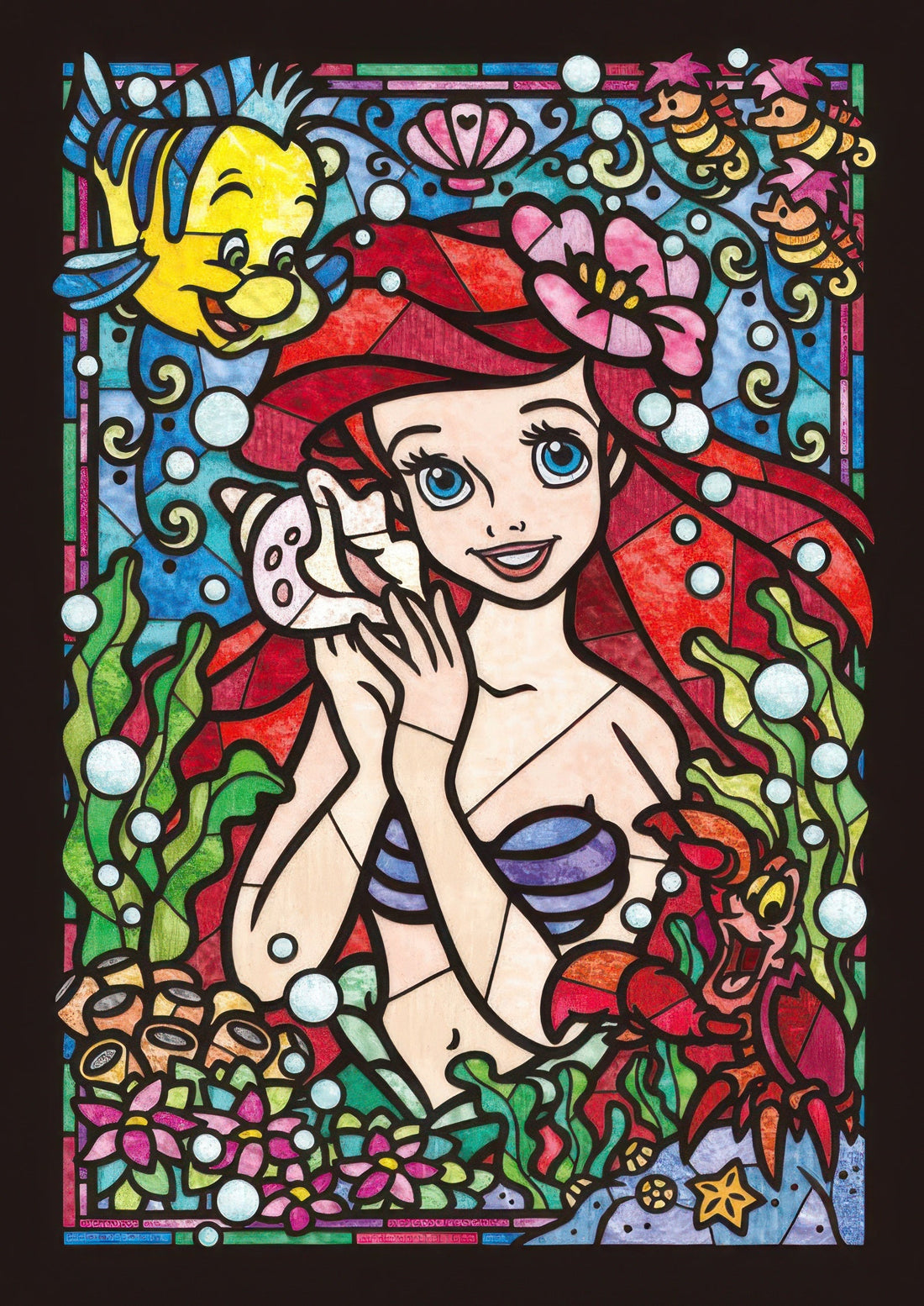 tenyo-dsg-266-751-the-little-mermaid-ariel-stained-glass-266-pieces-crystal-jigsaw-puzzle