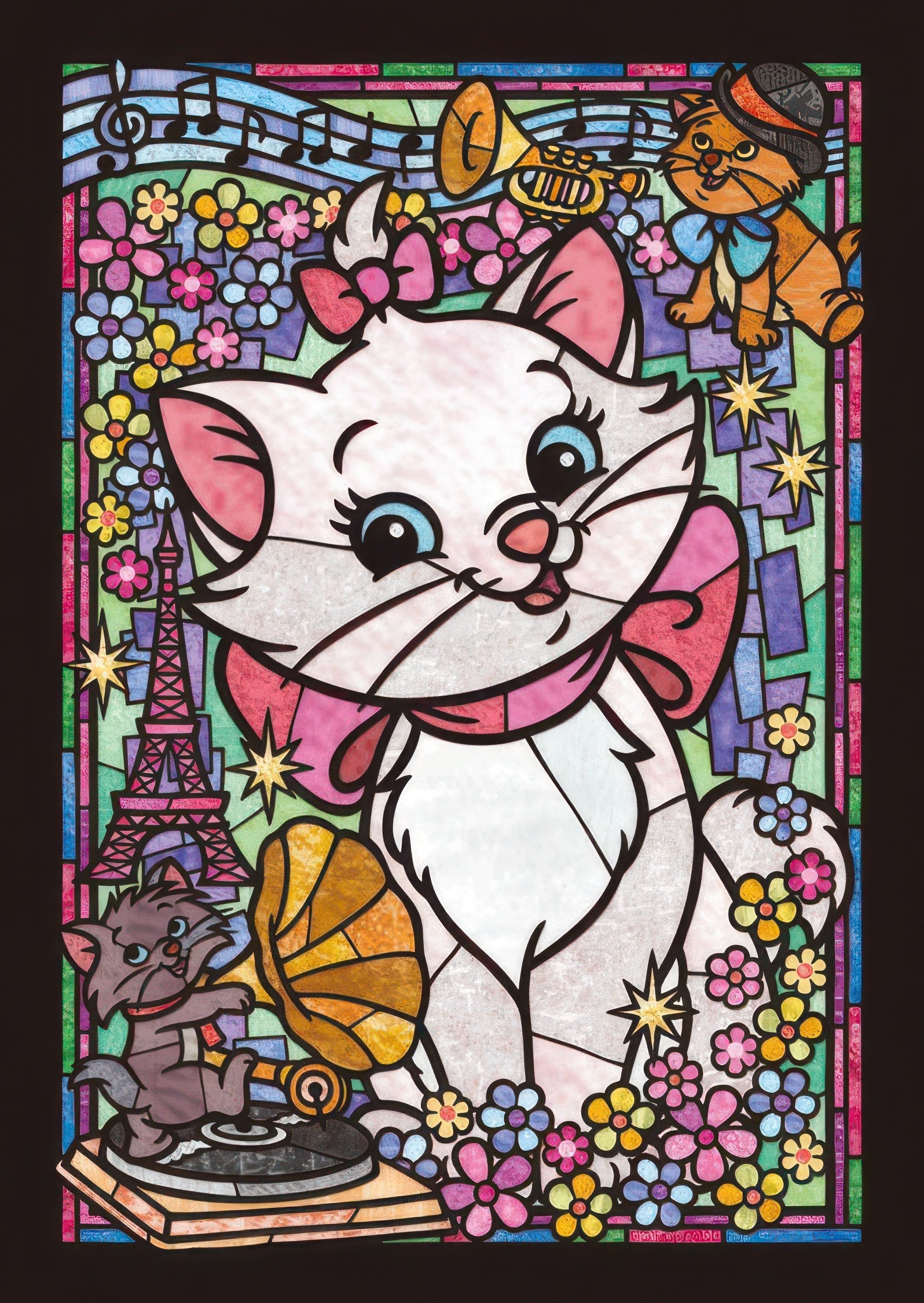 tenyo-dsg-266-752-the-aristocats-marie-stained-glass-266-pieces-crystal-jigsaw-puzzle