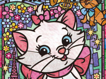 Tenyo • The Aristocats • Marie Stained Glass　266 PCS　Crystal Jigsaw Puzzle