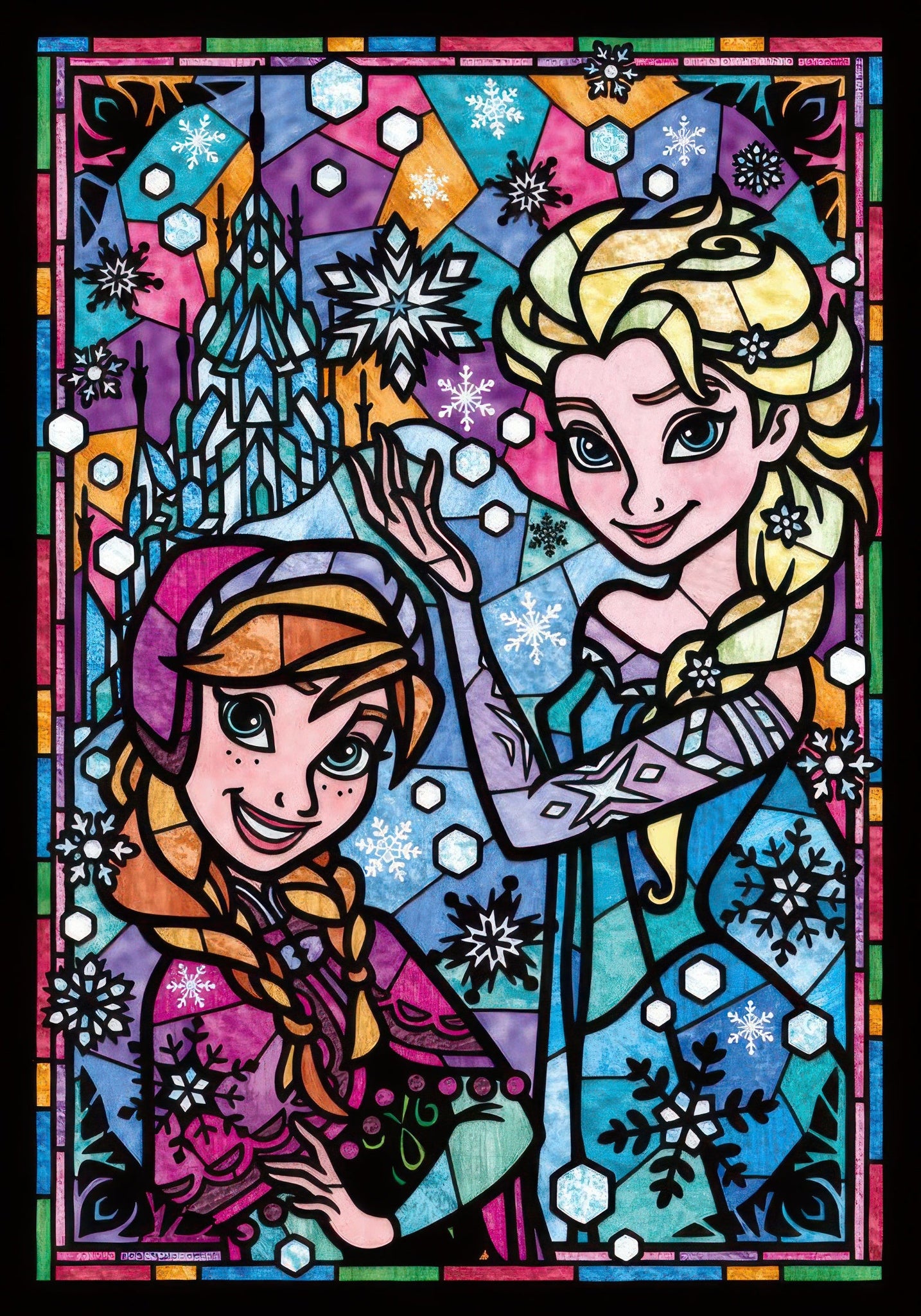 tenyo-dsg-266-753-anna-&-elsa-stained-glass-266-pieces-jigsaw-puzzle