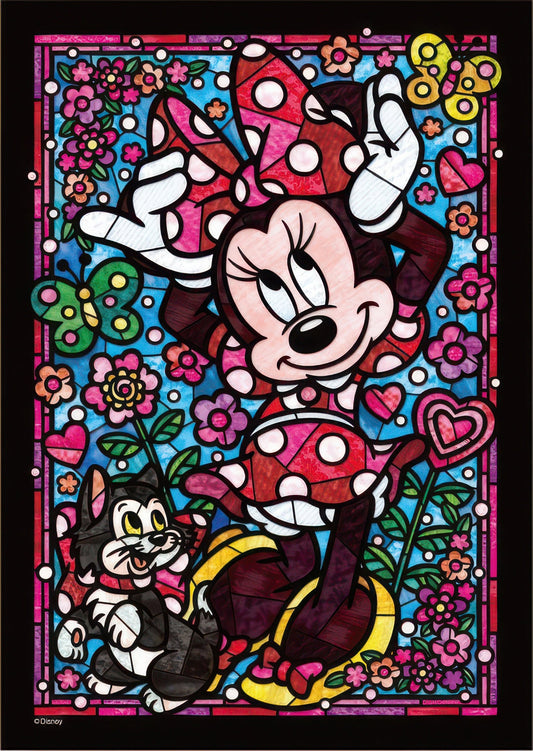 Tenyo DSG-266-754　Minnie Mouse Stained Glass　266 Pieces Crystal Jigsaw Puzzle