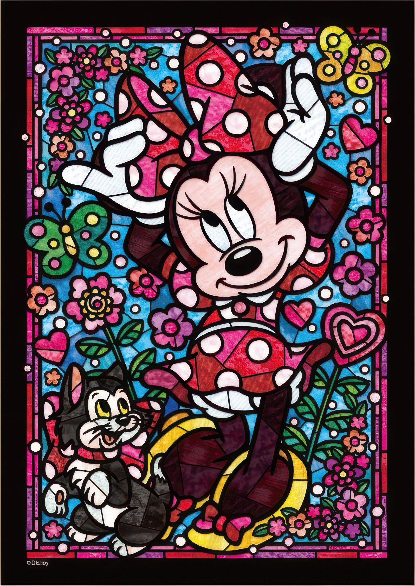 tenyo-dsg-266-754-minnie-mouse-stained-glass-266-pieces-jigsaw-puzzle