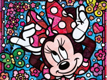 Tenyo • Minnie Mouse Stained Glass　266 PCS　Crystal Jigsaw Puzzle