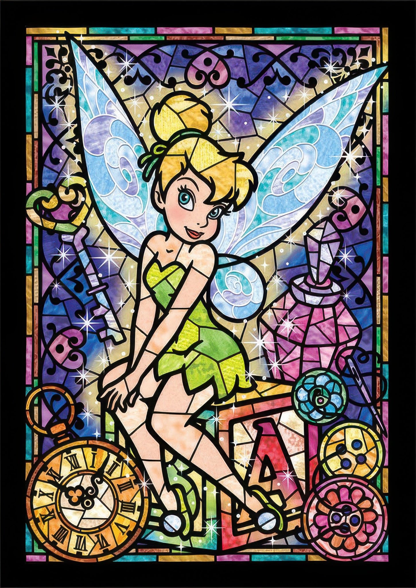 tenyo-dsg-266-757-tinker-bell-stained-glass-266-pieces-jigsaw-puzzle