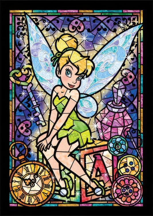 Tenyo DSG-266-757　Tinker Bell Stained Glass　266 Pieces Crystal Jigsaw Puzzle