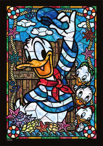 tenyo-dsg-266-954-donald-duck-stained-glass-266-pieces-crystal-jigsaw-puzzle