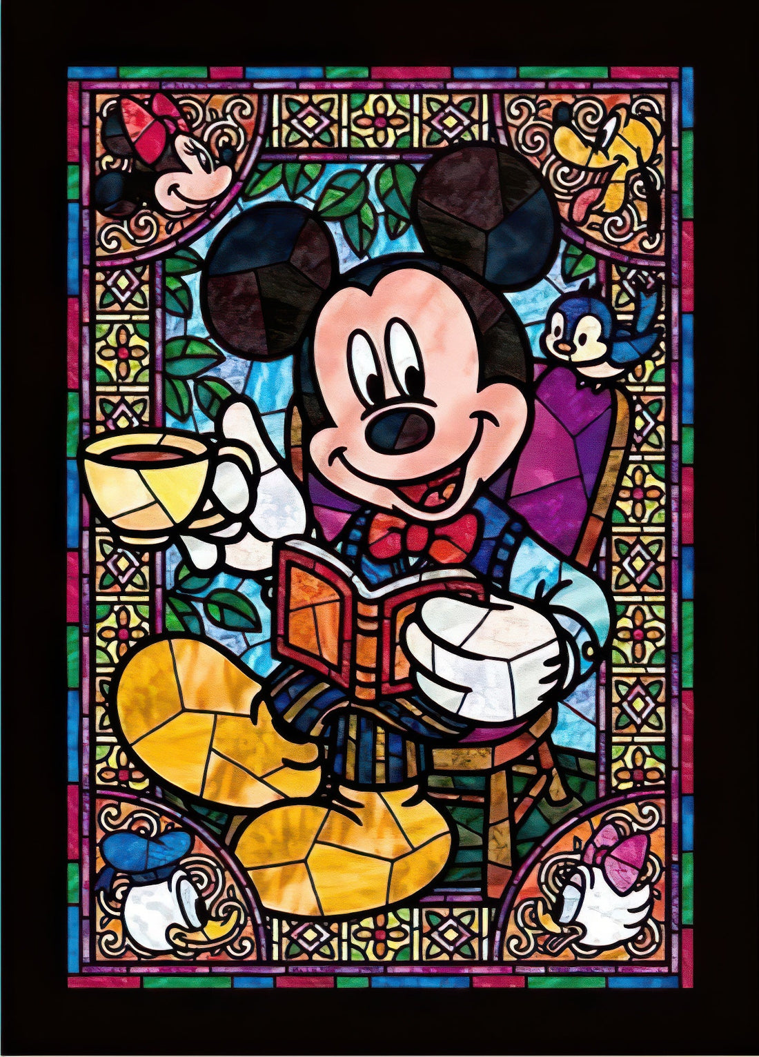 tenyo-dsg-266-955-mickey-friends-stained-glass-266-pieces-crystal-jigsaw-puzzle