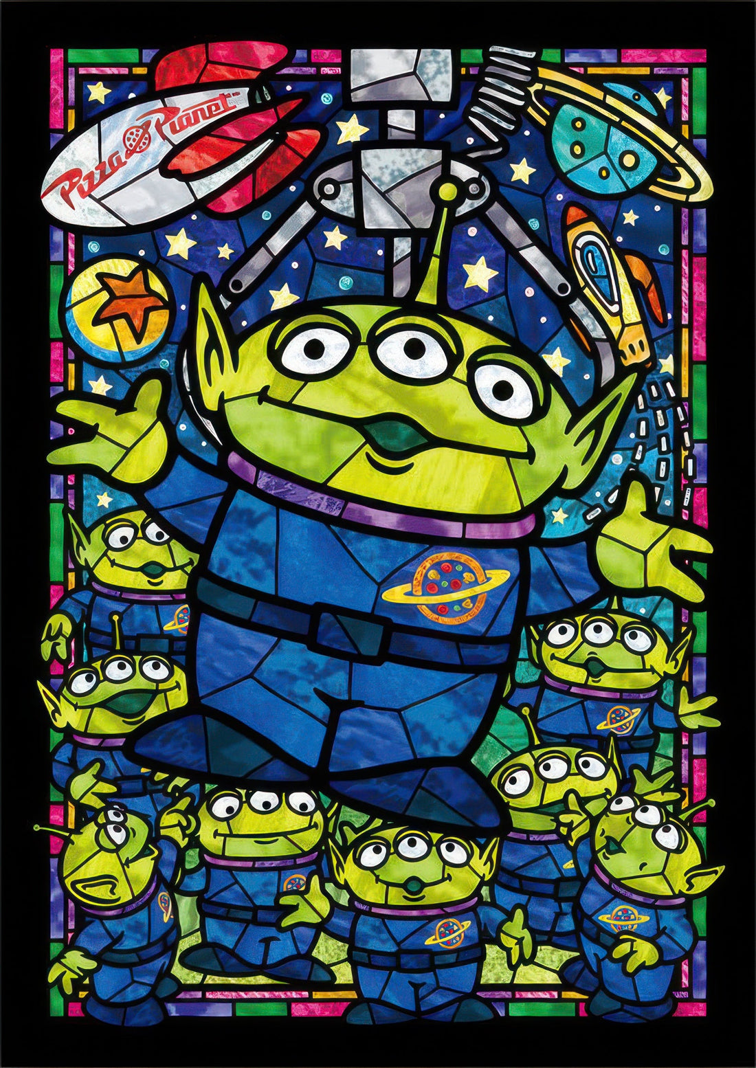 tenyo-dsg-266-958-toy-story-alien-stained-glass-266-pieces-jigsaw-puzzle