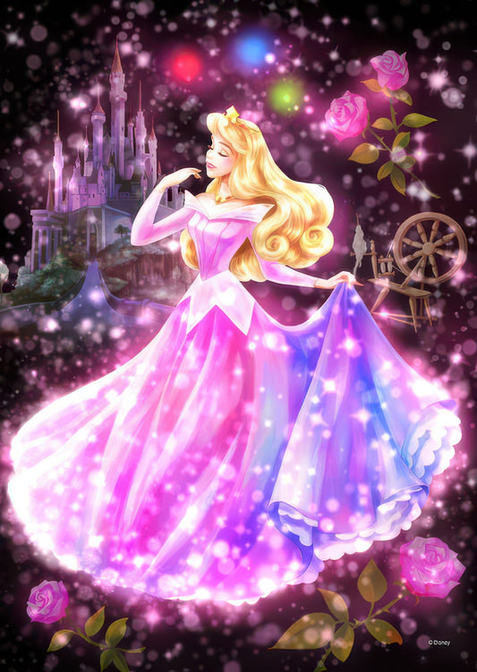 Tenyo DSG-266-965　Sleeping Beauty • Twinkle Showers / Sparkling Heart in Love　266 Pieces Crystal Jigsaw Puzzle