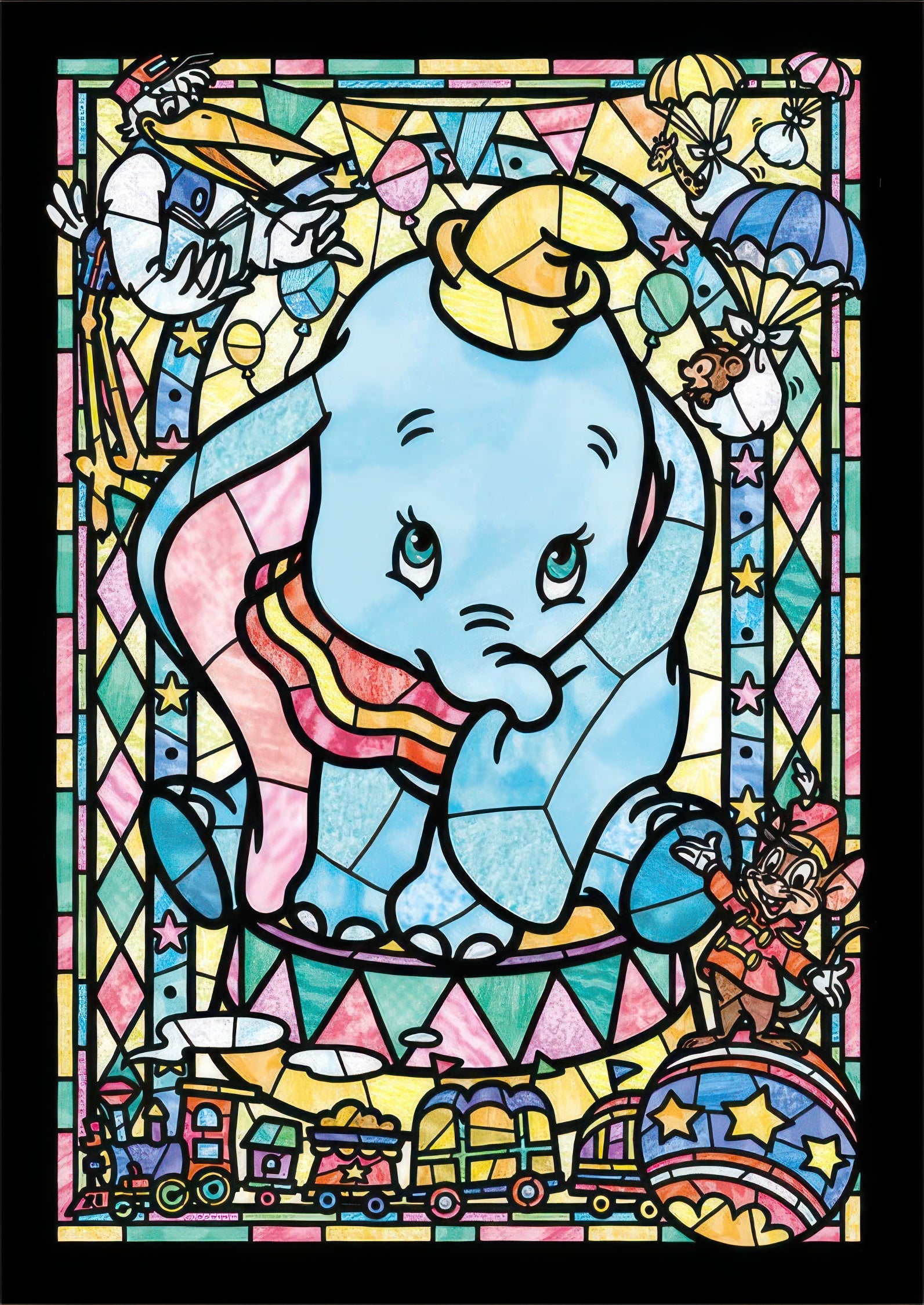 tenyo-dsg-266-966-dumbo-stained-glass-266-pieces-crystal-jigsaw-puzzle