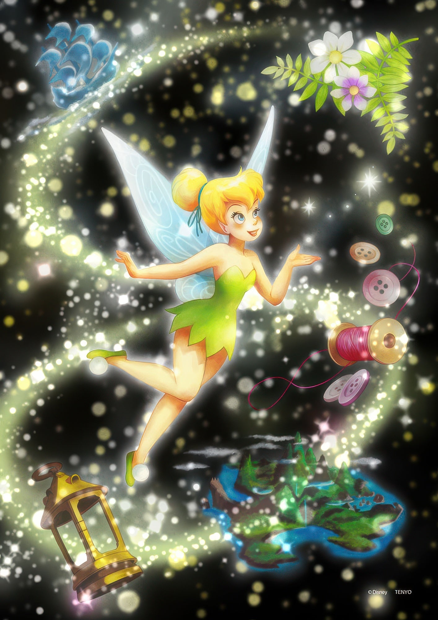 tenyo-dsg-266-970-tinker-bell-twinkle-showers-the-radiance-of-pixie-dust-266-pieces-crystal-jigsaw-puzzle