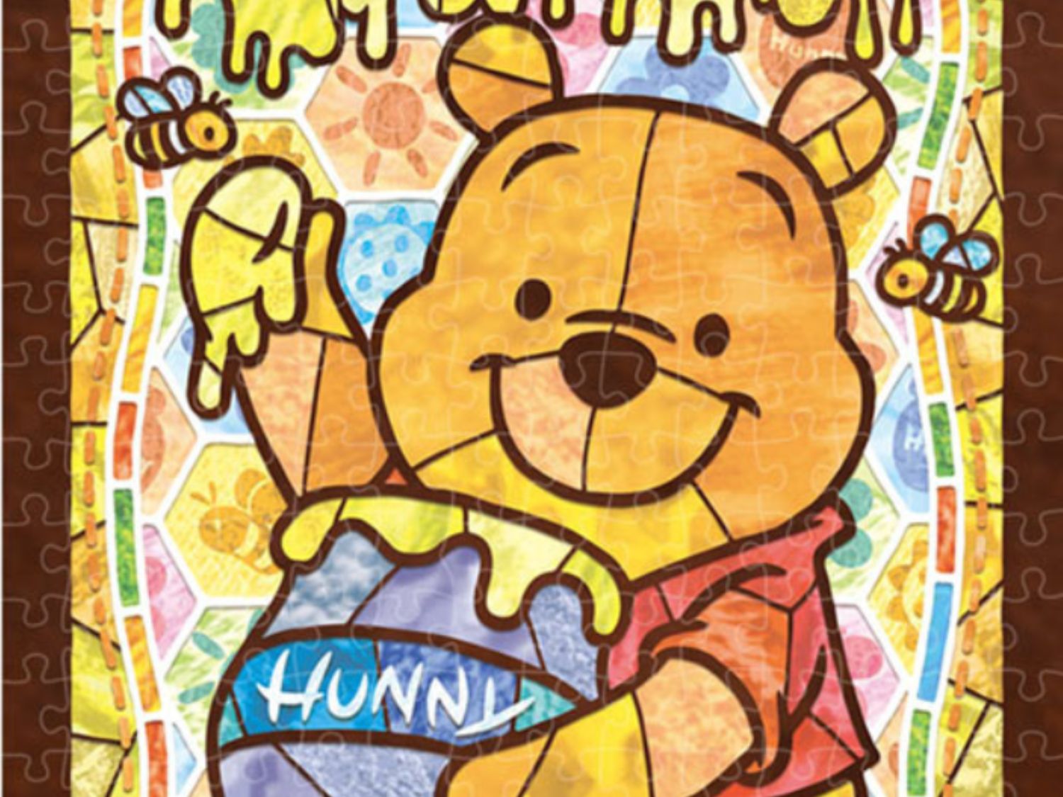 Tenyo • Winnie the Pooh Stained Glass　266 PCS　Crystal Jigsaw Puzzle