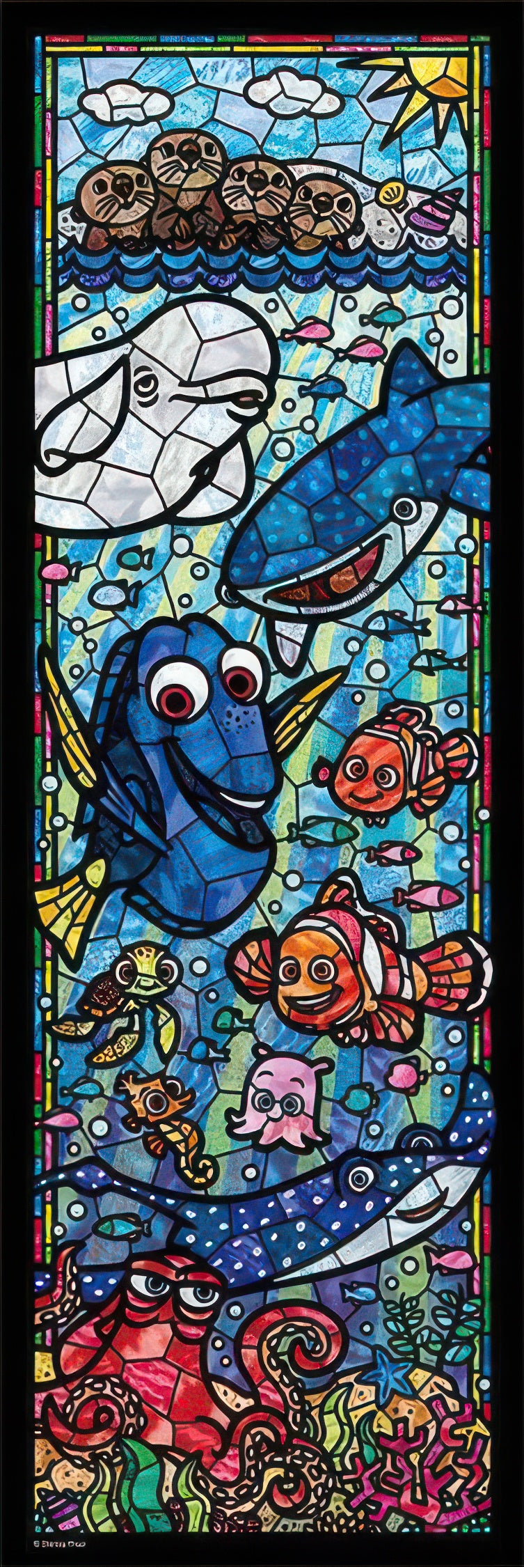 tenyo-dsg-456-731-finding-nemo-finding-dory-stained-glass-456-pieces-crystal-jigsaw-puzzle