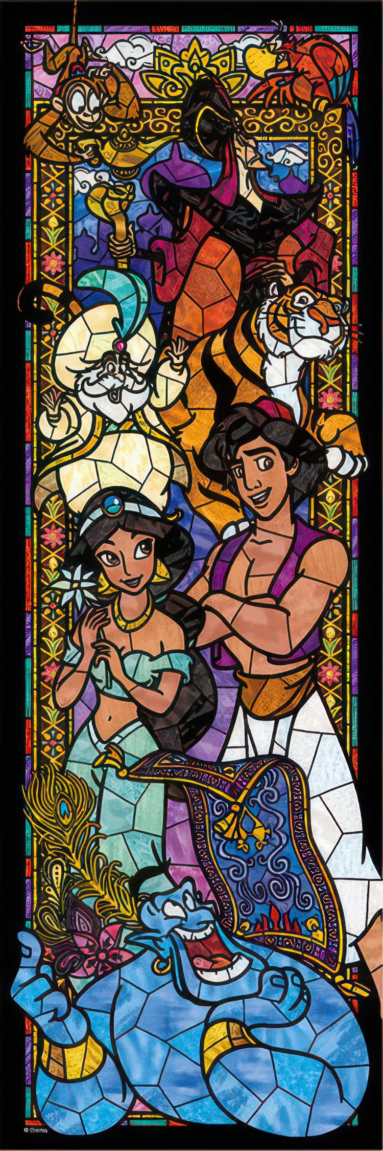 tenyo-dsg-456-737-aladdin-stained-glass-456-pieces-jigsaw-puzzle