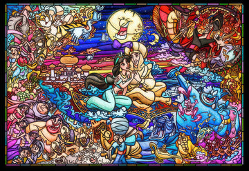 tenyo-dsg-500-474-aladdin-story-stained-glass-500-pieces-jigsaw-puzzle