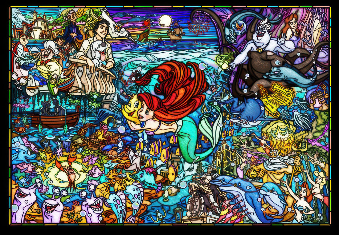 tenyo-dsg-500-485-story-stained-glass-the-little-mermaid-500-pieces-crystal-jigsaw-puzzle